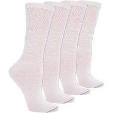 Dr. Scholl's Women's Diabetes & Circulatory Crew Socks, 4 Pair, White, Women's Size 4-10