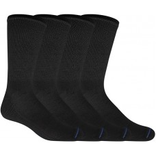 Dr. Scholl's Men's Diabetes & Circulatory Crew Socks, 4 Pair, Black, Men's Shoe Size 6-12.5