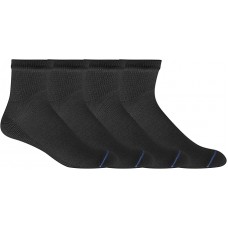 Dr. Scholl's Men's Diabetes & Circulatory Quarter Socks, 4 Pair, Black, X-Large (Men's size 12.5-14)