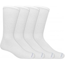 Dr. Scholl's Men's Diabetes & Circulatory Crew Socks, 4 Pair, White, X-Large (Men's size 12.5-14)