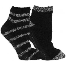 Dr. Scholl's Women's Low Cut Soothing Spa Gripper Socks, 2 Pair, Black/Grey, Women's Size 4-10