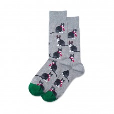 Hotsox Men's Reindeer Cat Socks 1 Pair, Grey Heather, Men's 8.5-12 Shoe