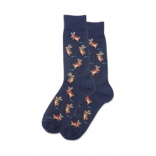 Hotsox Men's Skating Reindeer Socks 1 Pair, Denim Heather, Men's 8.5-12 Shoe