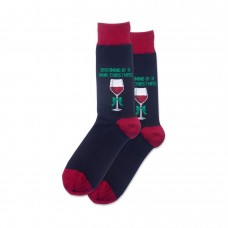 Hotsox Men's Dreaming Of A Wine Xmas Socks 1 Pair, Black, Men's 8.5-12 Shoe