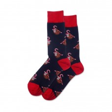 Hotsox Men's Candy Cane Sloth Socks 1 Pair, Green, Men's 8.5-12 Shoe