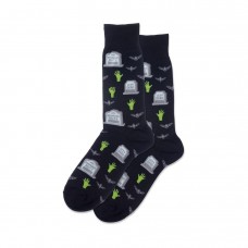 Hotsox Men's Gravestones Socks 1 Pair, Black, Men's 8.5-12 Shoe