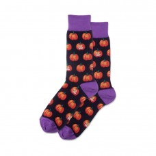 Hotsox Men's Glow In The Dark Pumpkins Socks 1 Pair, Black, Men's 8.5-12 Shoe