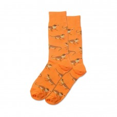 Hotsox Men's Lizard Socks 1 Pair, Orange, Men's 8.5-12 Shoe