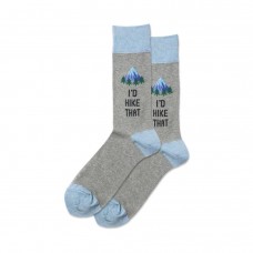 Hotsox Men's Id Hike That Socks 1 Pair, Grey Heather, Men's 8.5-12 Shoe