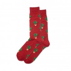 Hotsox Men's Cactus Socks 1 Pair, Red, Men's 8.5-12 Shoe