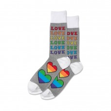 Hotsox Men's Rainbow Love Socks 1 Pair, Grey Heather, Men's 8.5-12 Shoe