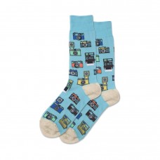 Hotsox Men's Vintage Cameras Socks 1 Pair, Sky Blue, Men's 8.5-12 Shoe