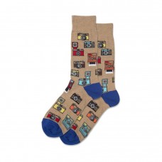 Hotsox Men's Vintage Cameras Socks 1 Pair, Hemp Heather, Men's 8.5-12 Shoe