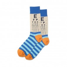 Hotsox Men's Eye Chart Socks 1 Pair, Natural Melange, Men's 8.5-12 Shoe