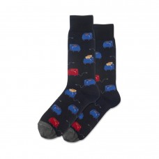 Hotsox Men's Toasters Socks 1 Pair, Black, Men's 8.5-12 Shoe