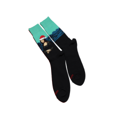 Hot Sox Men's Santa Mona Lisa Crew Socks 1 Pair, Black, Men's 6-12 Shoe Hot Sox Men's Santa Mona Lisa Crew Socks 1 Pair, Black, Men's 6-12 Shoe