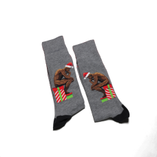 Hot Sox Men's Santa Thinker Crew Socks 1 Pair, Charcoal Heather, Men's 6-12 Shoe Hot Sox Men's Santa Thinker Crew Socks 1 Pair, Charcoal Heather, Men's 6-12 Shoe