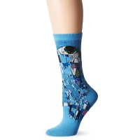 HotSox Womens The Kiss Socks, Wash Blue, 1 Pair, Womens Shoe 4-10