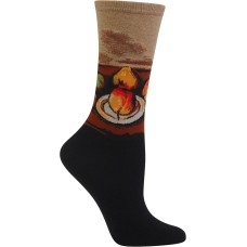 HotSox Womens Still Life Plate and Fruit Socks, Hemp Heather, 1 Pair, Womens Shoe 4-10 HotSox Womens Still Life Plate and Fruit Socks, Hemp Heather, 1 Pair, Womens Shoe 4-10