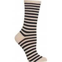 HotSox Womens Thin Stripe Socks, Light Oatmeal Heather, 1 Pair, Womens Shoe 4-10