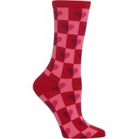 HotSox Womens Half Hearts Socks, Red, 1 Pair, Womens Shoe Size 4-10