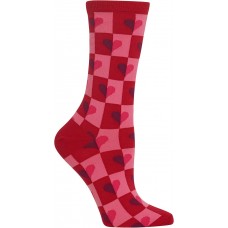 HotSox Womens Half Hearts Socks, Red, 1 Pair, Womens Shoe Size 4-10