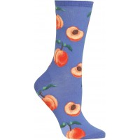 HotSox Womens Peaches Socks, Periwinkle, 1 Pair, Womens Shoe 4-10