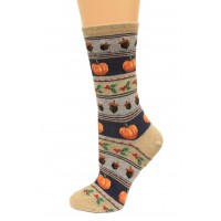 HotSox Womens Thanksgiving Fairisle Socks, Hemp Heather, 1 Pair, Womens Shoe 4-10