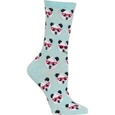 HotSox Smart Panda Socks, Mint Melange, 1 Pair, Women Shoe 4-10