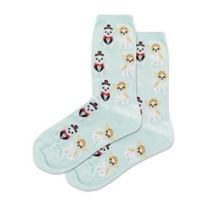 Hotsox Women's Bridal Dogs Crew Socks 1 Pair, Light Blue, Women's 9-11