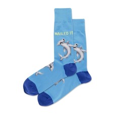 Hotsox Men's Nailed It Crew Socks 1 Pair, Turquoise, Men's 10-13