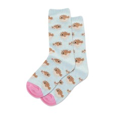 Hotsox Kid's Pufferfish Crew Socks 1 Pair, Mint Melange, Kid's Small/Medium
