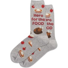 Hot Sox Women's Here for the Food Crew Sock 1 Pair, Grey Heather, Women's 9-11 Hot Sox Women's Here for the Food Crew Sock 1 Pair, Grey Heather, Women's 9-11