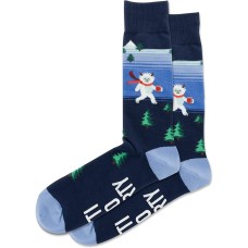 Hot Sox Men's Fuzzy Yeti To Party Non S Sock 1 Pair, Navy, Men's 10-13 Hot Sox Men's Fuzzy Yeti To Party Non S Sock 1 Pair, Navy, Men's 10-13