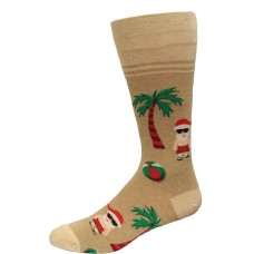 Hot Sox Men's Summer Santa Crew Sock 1 Pair, Hemp Heather, Men's 10-13 Hot Sox Men's Summer Santa Crew Sock 1 Pair, Hemp Heather, Men's 10-13