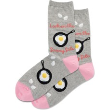 Hot Sox Women's Sunny Side Crew Sock 1 Pair, Grey Heather, Women's 9-11 Hot Sox Women's Sunny Side Crew Sock 1 Pair, Grey Heather, Women's 9-11