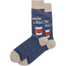 Hot Sox Men's You're Neat Crew Sock 1 Pair, Denim Heather, Men's 10-13 Hot Sox Men's You're Neat Crew Sock 1 Pair, Denim Heather, Men's 10-13