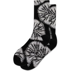 Hot Sox Women's Knit Radial Tie Die Crew Sock 1 Pair, Black, Women's 9-11 Hot Sox Women's Knit Radial Tie Die Crew Sock 1 Pair, Black, Women's 9-11