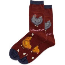 Hot Sox Women's Cooped Up Fuzzy Crew Sock 1 Pair, Wine, Women's 9-11 Hot Sox Women's Cooped Up Fuzzy Crew Sock 1 Pair, Wine, Women's 9-11