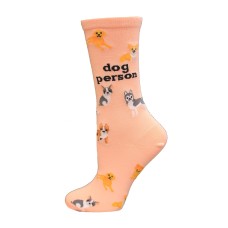 Hot Sox Women's Dog Person Crew Sock 1 Pair, Blush, Women's 9-11