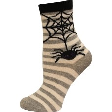Hot Sox Kid's Spider Stripe Crew Sock 1 Pair, Grey Heather, Small/Medium Hot Sox Kid's Spider Stripe Crew Sock 1 Pair, Grey Heather, Small/Medium