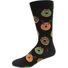 Hot Sox Kid's Christmas Donut Crew Sock 1 Pair, Black, Large/X-Large Hot Sox Kid's Christmas Donut Crew Sock 1 Pair, Black, Large/X-Large