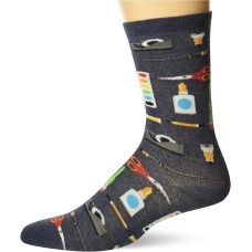 Hot Sox Kid's Arts And Crafts Crew Socks 1 Pair, Denim Heather, Small/Medium Hot Sox Kid's Arts And Crafts Crew Socks 1 Pair, Denim Heather, Small/Medium