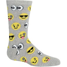 Hot Sox Kid's Emoji Socks 1 Pair, Sweatshirt Grey Heather, X-Small/Small Hot Sox Kid's Emoji Socks 1 Pair, Sweatshirt Grey Heather, X-Small/Small