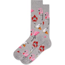 Hot Sox Men's Flamingo Seagull And Crab Crew Socks 1 Pair, Grey Heather, Men's 10-13 Shoe Hot Sox Men's Flamingo Seagull And Crab Crew Socks 1 Pair, Grey Heather, Men's 10-13 Shoe