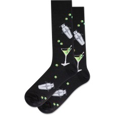 Hot Sox Men's Martini Shaker Crew Socks 1 Pair, Black, Men's 10-13 Shoe Hot Sox Men's Martini Shaker Crew Socks 1 Pair, Black, Men's 10-13 Shoe