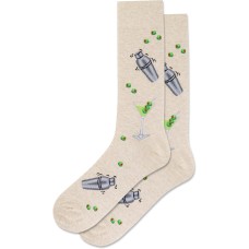 Hot Sox Men's Martini Shaker Crew Socks 1 Pair, Natural Melange, Men's 10-13 Shoe Hot Sox Men's Martini Shaker Crew Socks 1 Pair, Natural Melange, Men's 10-13 Shoe
