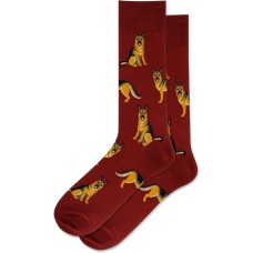 Hot Sox Men's German Shepherd Crew Socks 1 Pair, Wine, Men's 10-13 Shoe Hot Sox Men's German Shepherd Crew Socks 1 Pair, Wine, Men's 10-13 Shoe