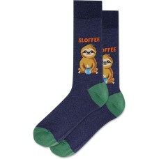 Hot Sox Men's Sloffee Crew Socks 1 Pair, Denim Heather, Men's 10-13 Shoe Hot Sox Men's Sloffee Crew Socks 1 Pair, Denim Heather, Men's 10-13 Shoe