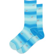 Hot Sox Women's Shark Crew Socks 1 Pair, Turquoise, Women's 9-11 Shoe